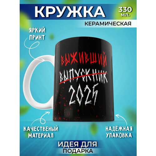 Кружка выпускнику прикольная подарок на выпускной 330 мл, 1 шт.