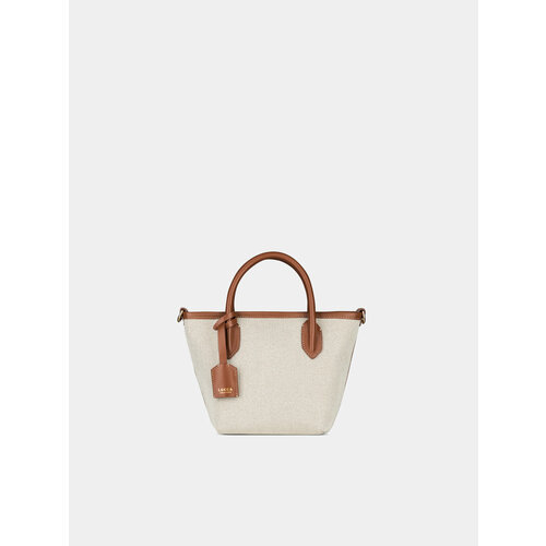 Сумка тоут LUCCA CHARLOTTE, фактура плетеная, рельефная, бежевый/коричневый