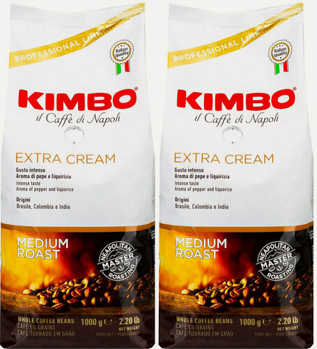 Изображение товара Кофе в зернах "Kimbo Extra Cream", арабика/робуста, средняя обжарка, 2 кг