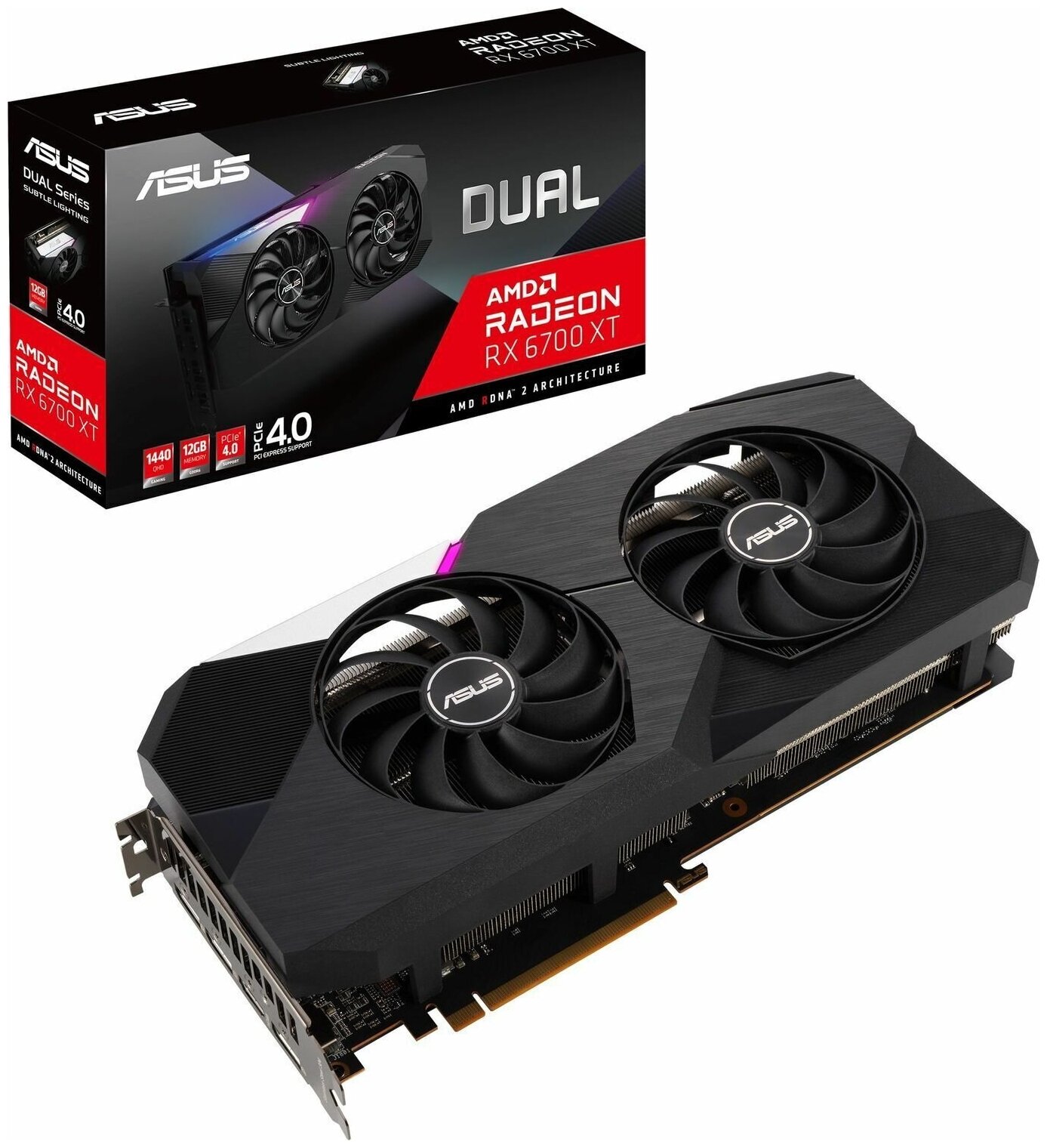 Видеокарта ASUS Radeon RX 6700 XT DUAL OC 12Gb (DUAL-RX6700XT-O12G) — фото 1