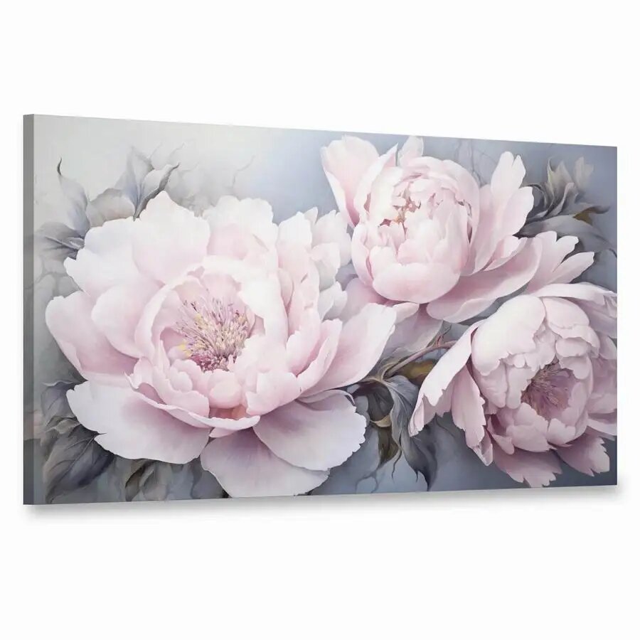 Алмазная картина Fullcang Цветущие розовые пионы Square 40x80cm FC8893