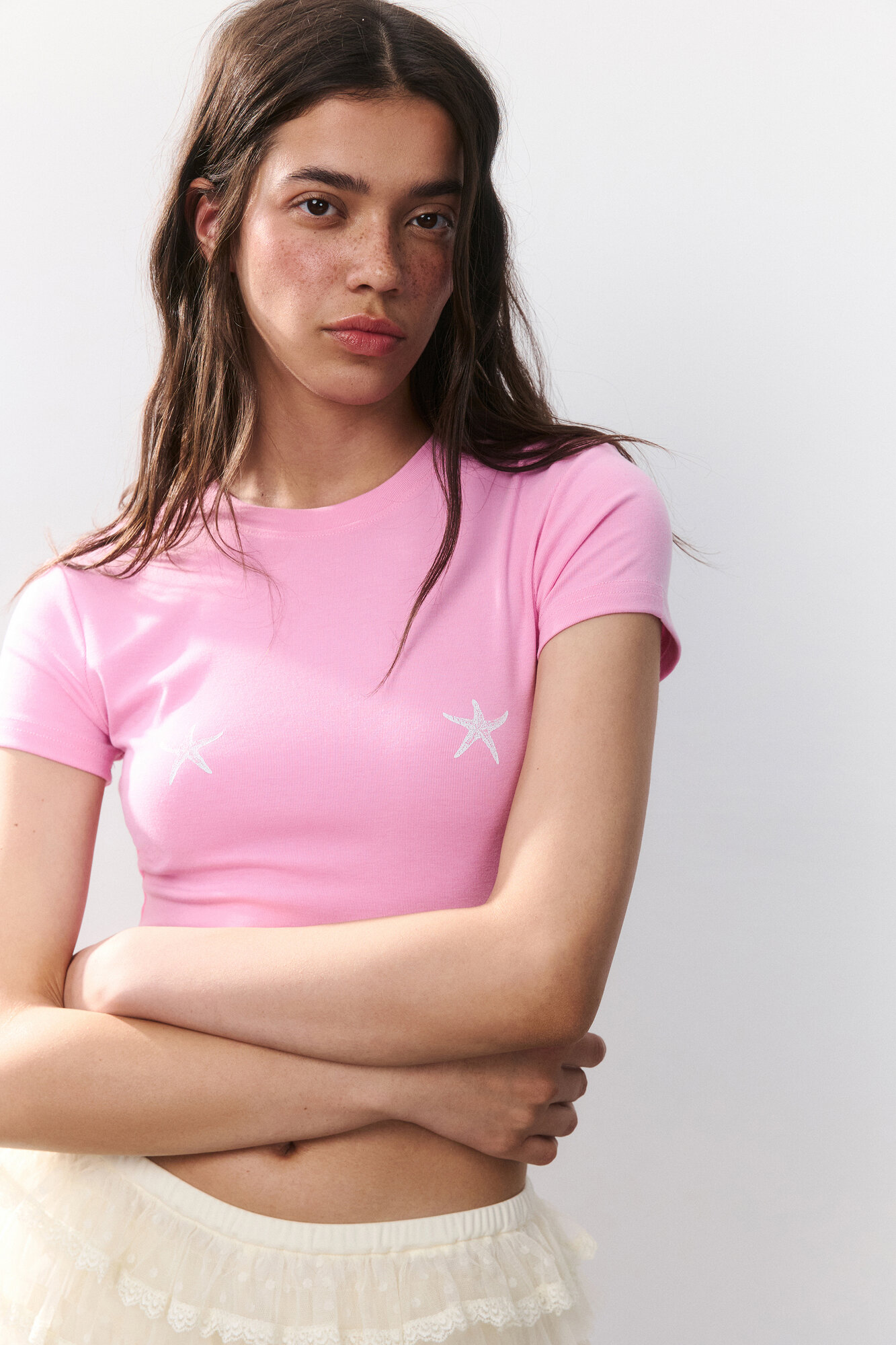 Футболка Befree, размер M, розовый принт — фото 1