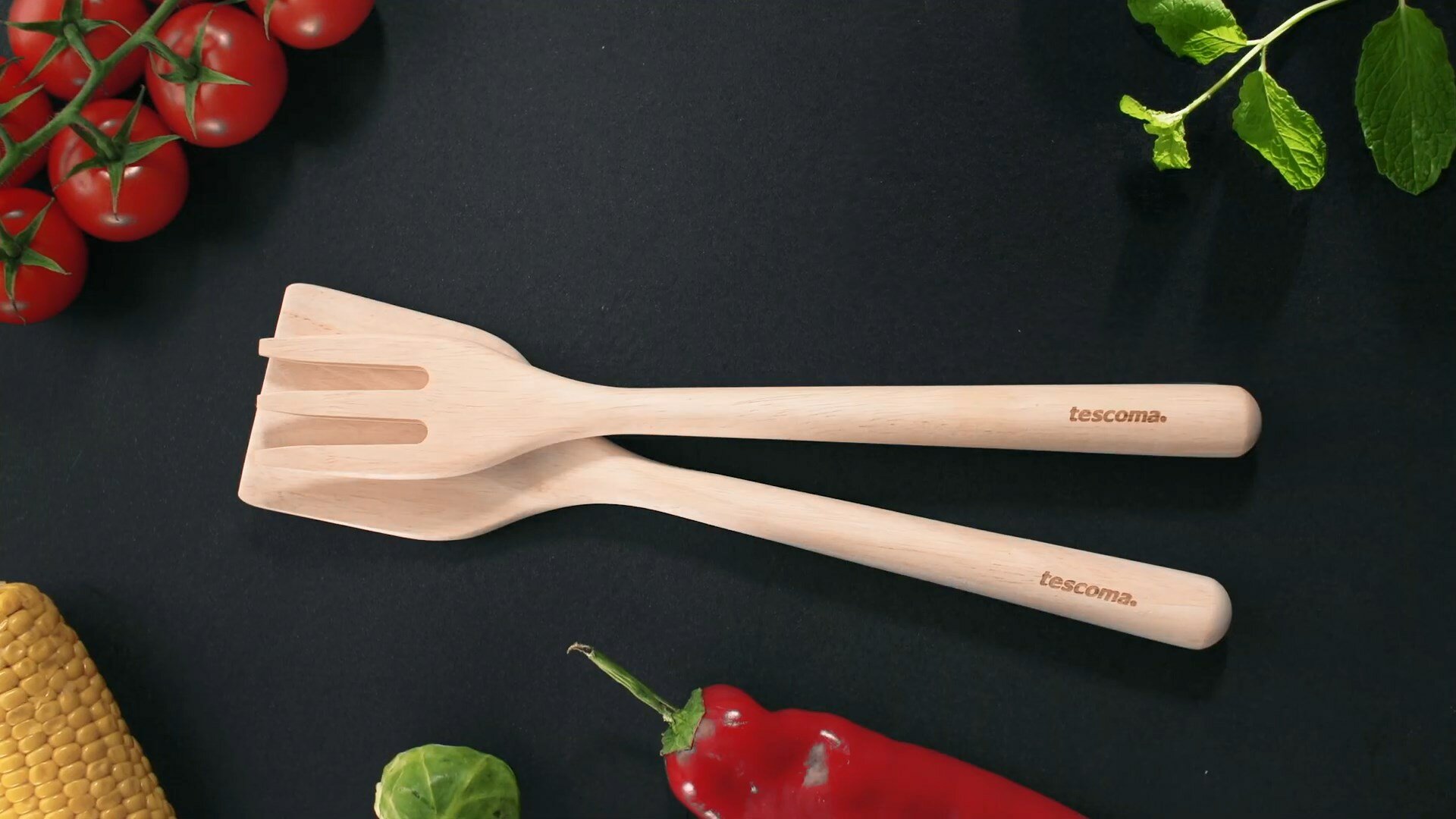 Вилка Tescoma FEELWOOD из каучукового дерева, длина 30 см, бежевая