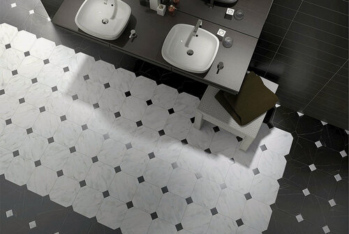 Изображение товара Керамогранит EQUIPE OCTAGON (отгружаются только вместе С основной плиткой) Вставка Taco Marmol Blanco 4,6*4,6 (25шт)