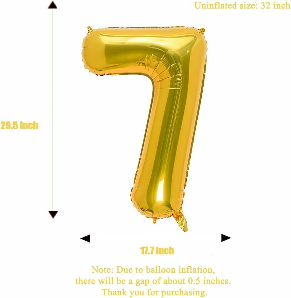 Шар воздушный MIX PODAROK "Цифра 7", фольгированный, для праздника, 80 см — фото 1