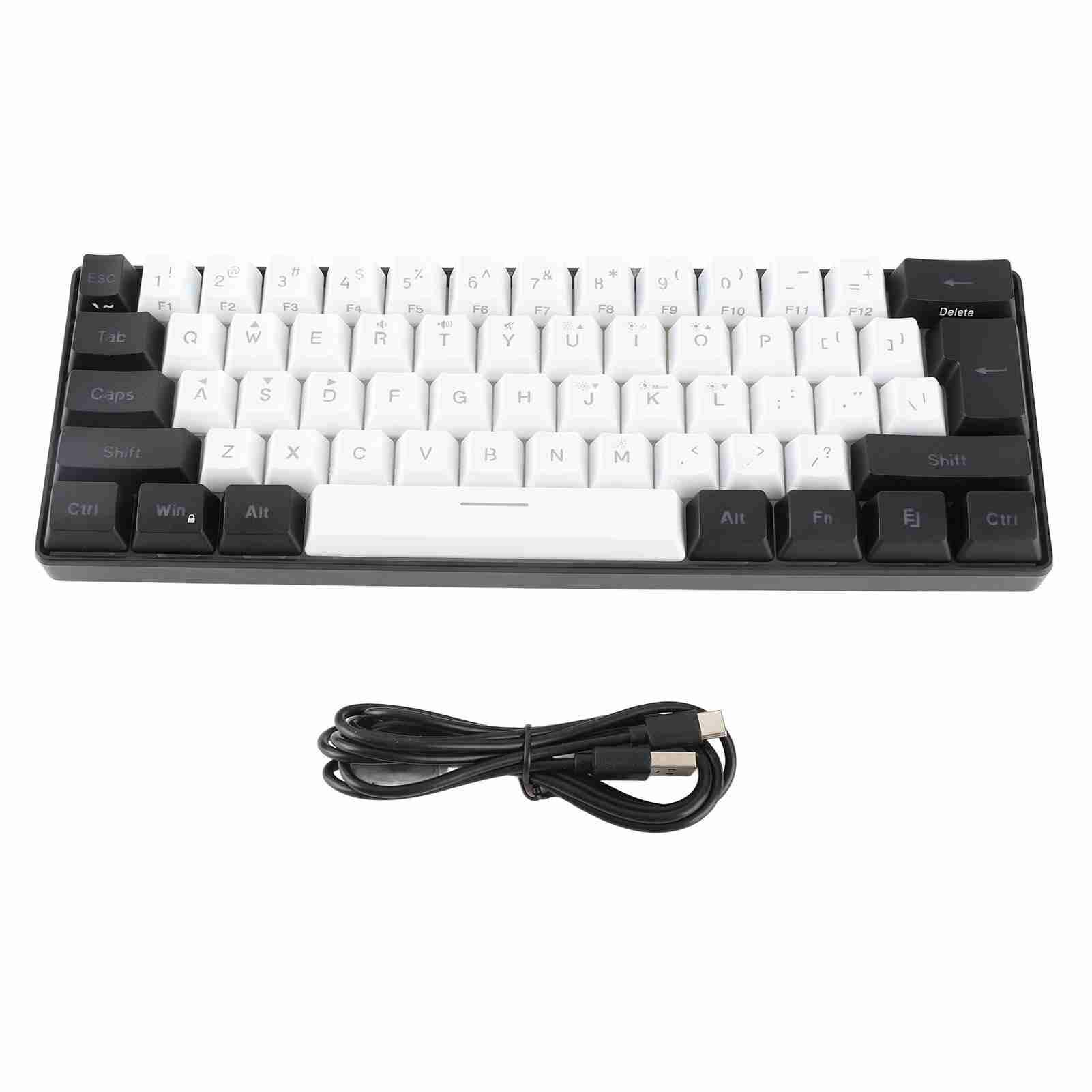 61 клавиша RGB игровая клавиатура проводная USB клавиатура для настольного ноутбука эргономичная ABS клавиатура контрастный цвет