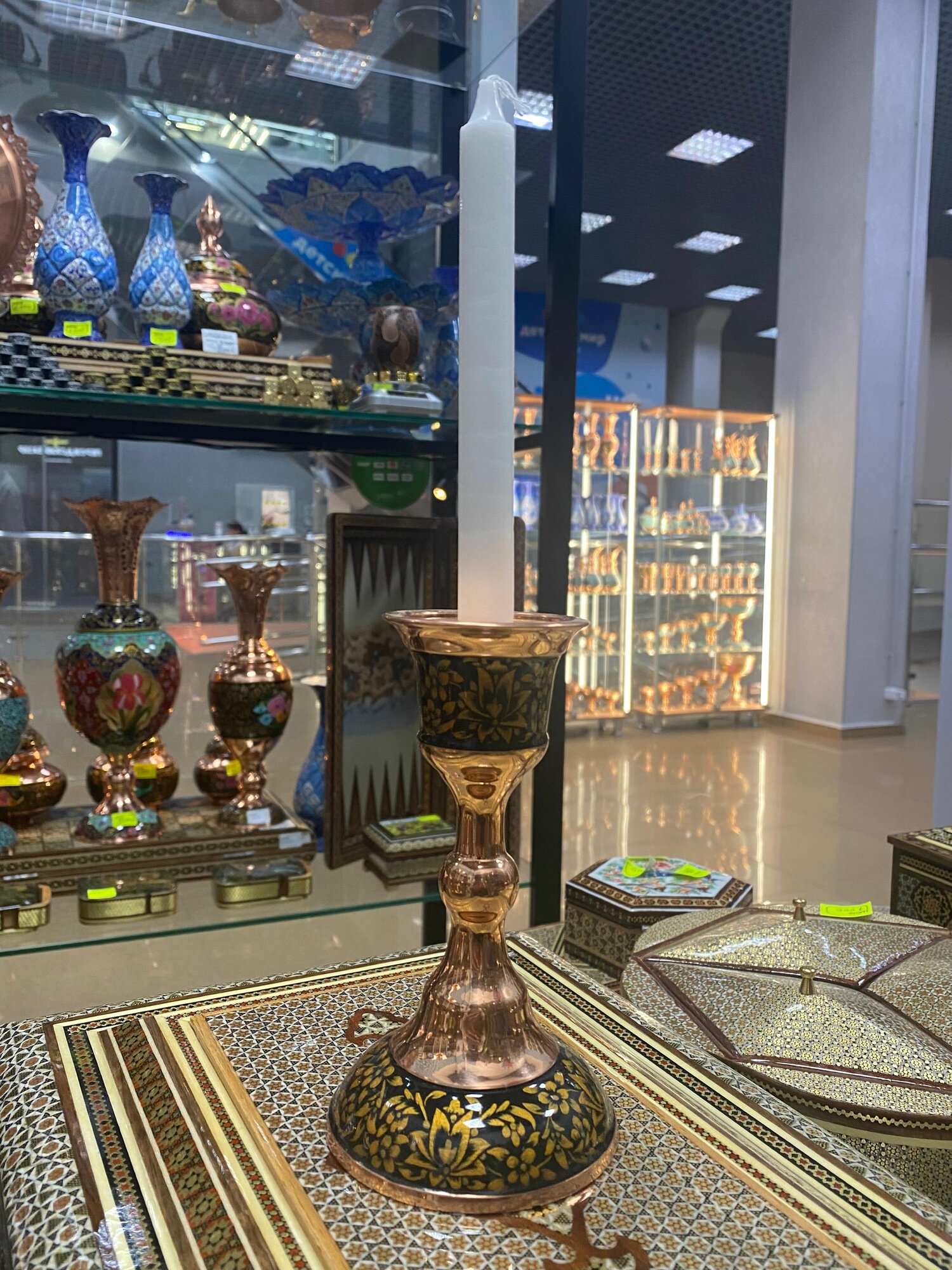 Подсвечник Персидский базар "Ташир", ручной работы, металл, медь, 15см, 2 шт — фото 1