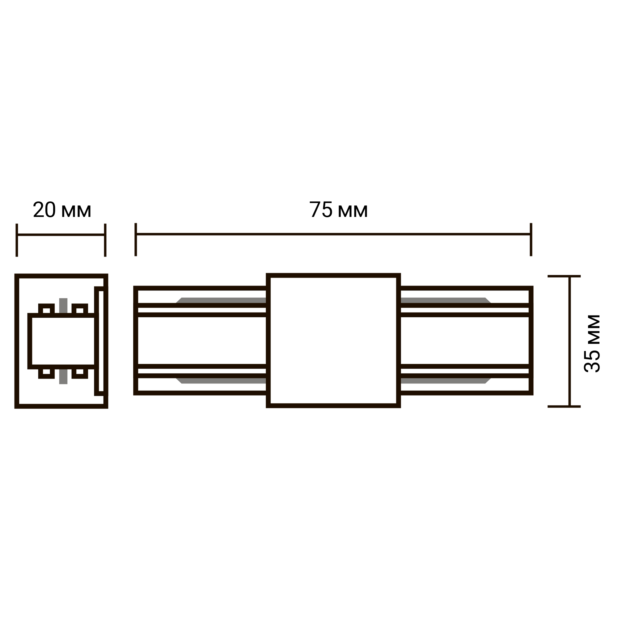 Коннекторы Jazzway CI-BL PTR, для однофазного трекового шинопровода, черный, ABS-пластик — фото 1