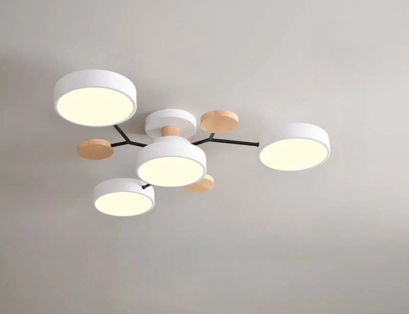 Люстра потолочная светодиодная в скандинавском стиле, 3 + 1 шайба, 8-12 ㎡, 32W, Белый, теплый белый