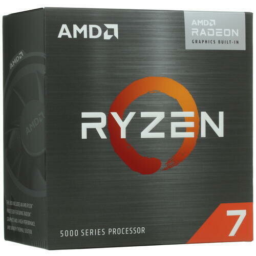 Процессор AMD Ryzen 7 5700G BOX (100-100000263BOX) - AM4, 8 x 3.8 ГГц, L2 - 4 МБ, L3 - 16 МБ, 2хDDR4-3200 МГц, AMD Radeon Graphics, TDP 65 Вт, кулер