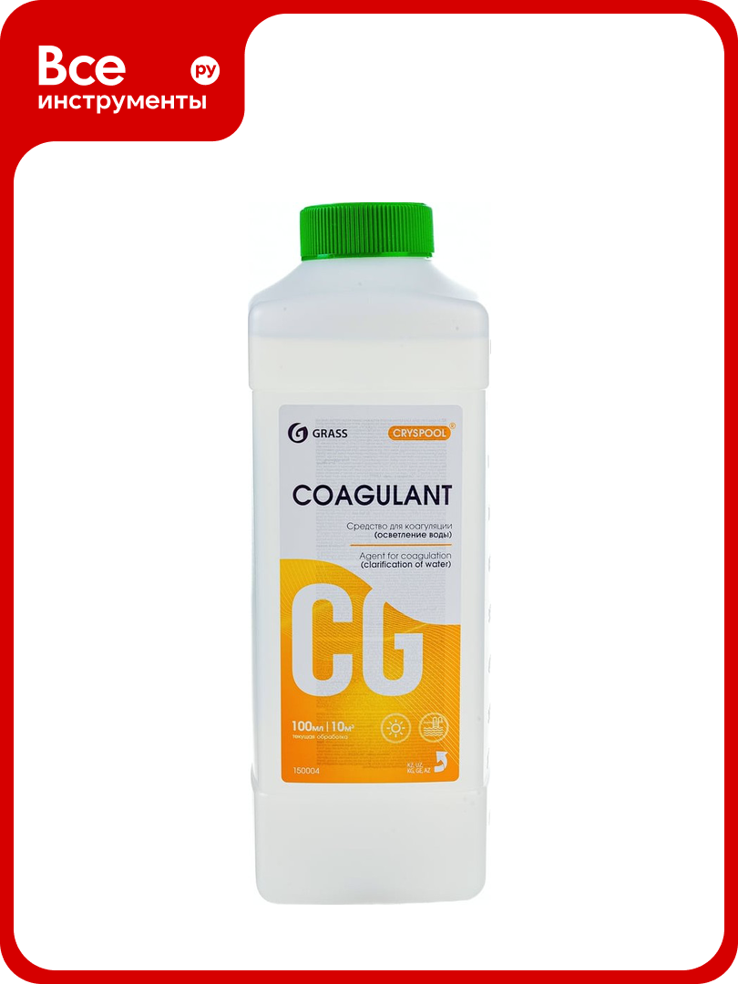 Средство для коагуляции осветления воды Grass CRYSPOOL Coagulant канистра 1л 150004