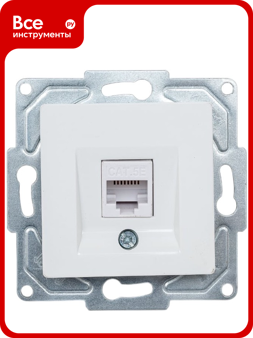 Компьютерная розетка GUNSAN 1 пост Eqona с jak5 белый 16401100 157130