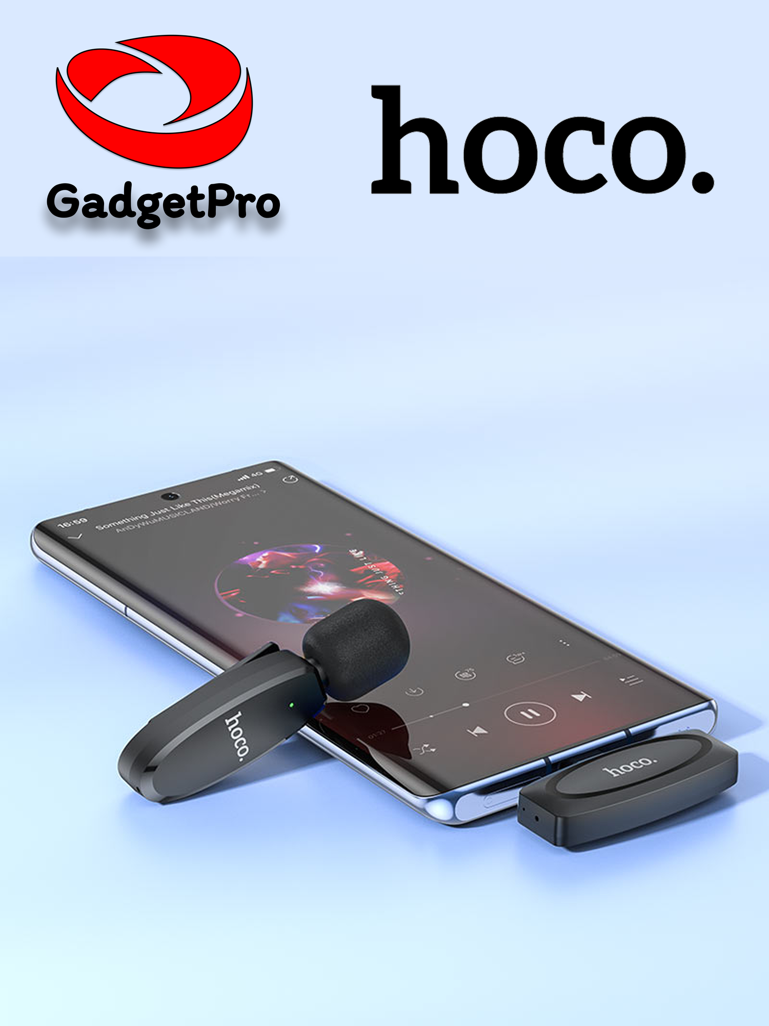 Микрофон Hoco L15 Crystal Type-C, беспроводной, петличный, шумоподавление, 6 ч