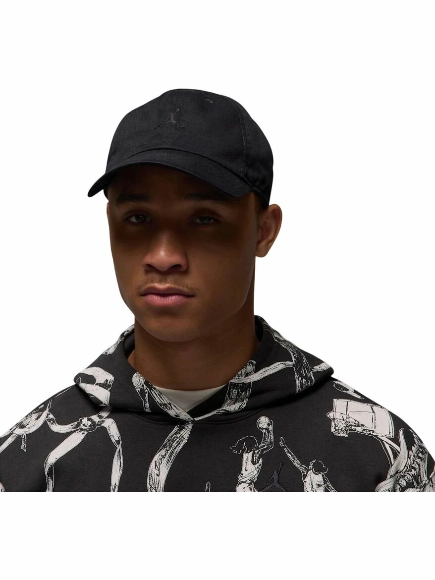 Бейсболка NIKE Jordan Club Unstructured Curved-Bill Hat для женщин, размер L/XL, черный