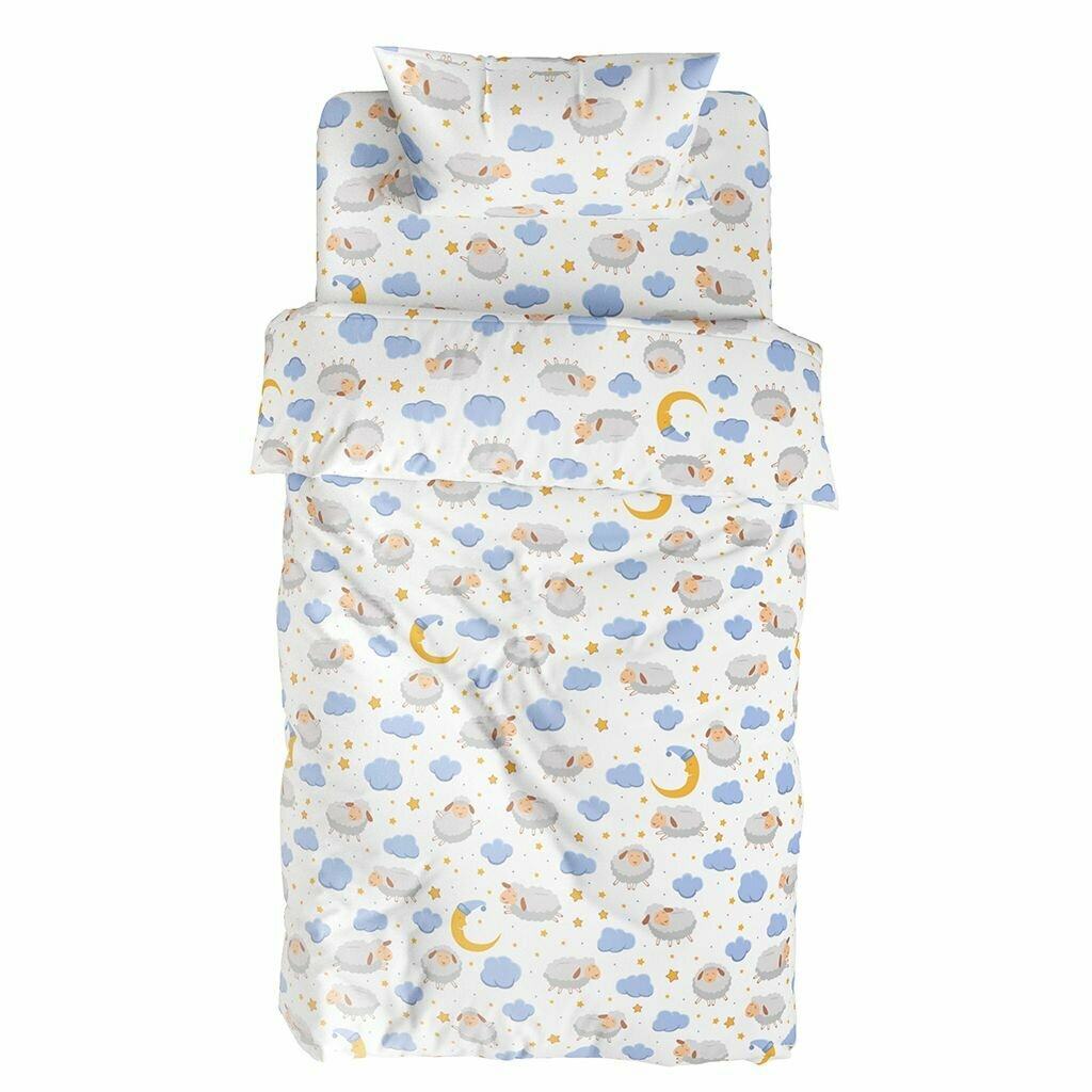 Постельное белье 1,5 сп "Ох, и модница овечка, вся в кудряшках, вся в колечках", 3 пр, перкаль 110гм2, наволочка 50х70см