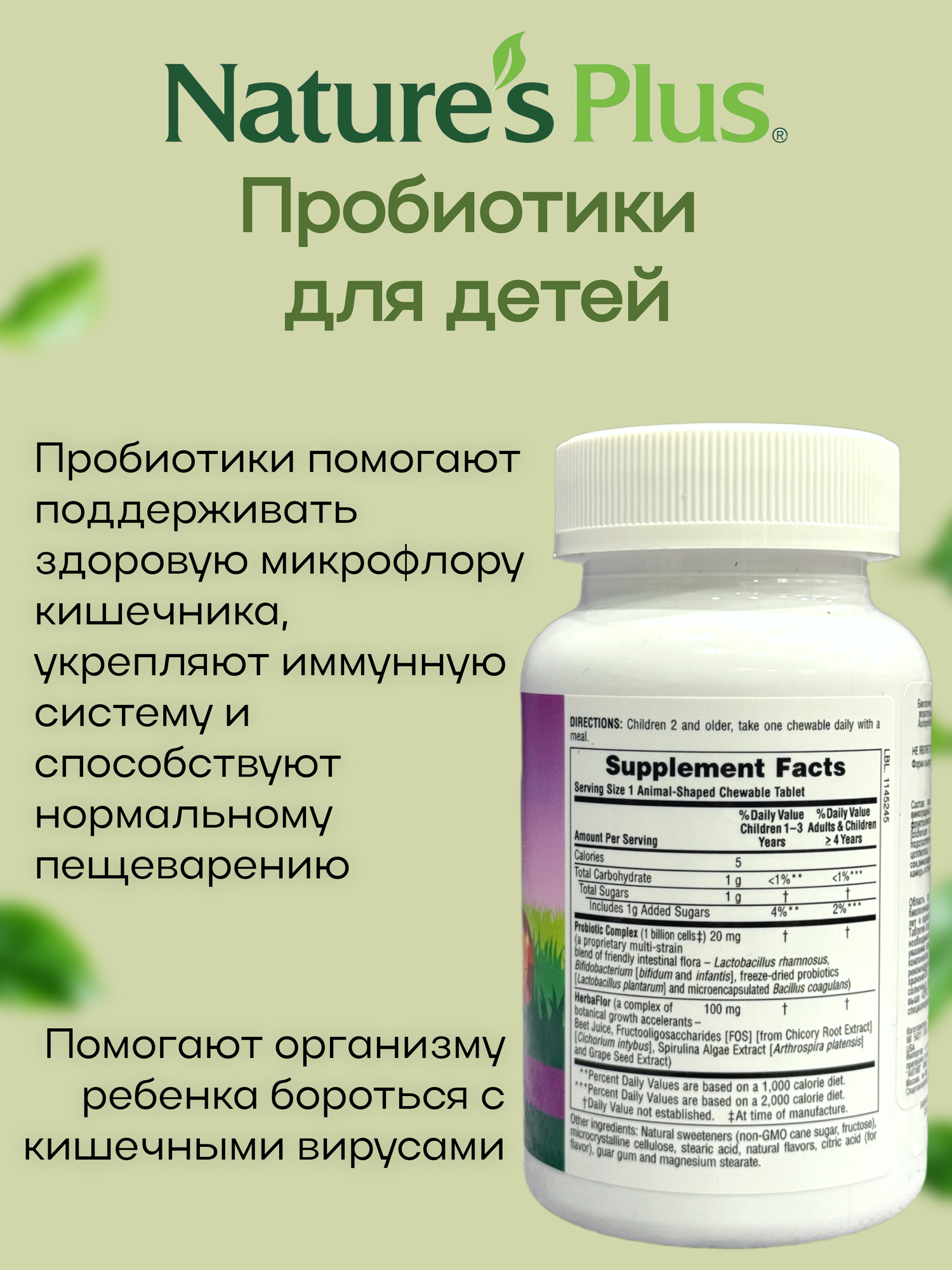 Картинки Animal Parade Пробиотики и пребиотики для детей со вкусом ягод AcidophiKidz, жевательные таблетки, 90 шт