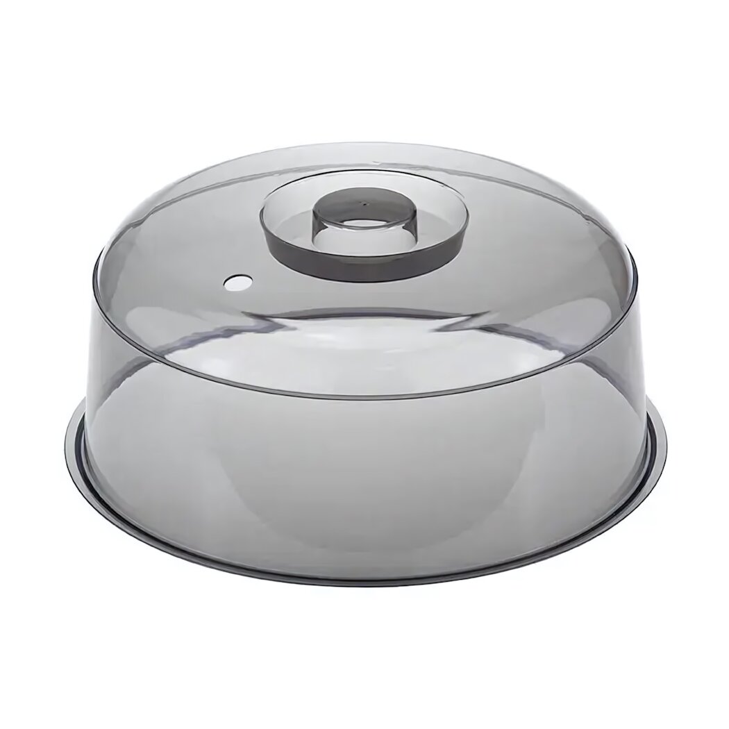 Крышка для СВЧ-печи 245мм пластик цвет чёрный прозрачный для равномерного разогрева