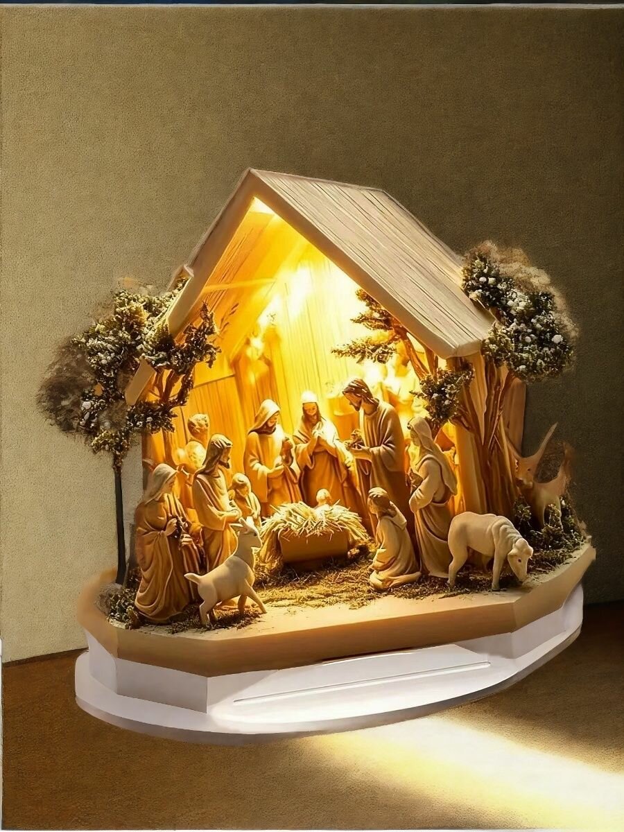 Акриловая статуя вертеп для помещения и улицы Дом 20x20см(2D Flat)