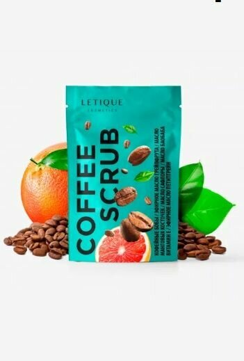 Letique Скраб для тела кофейный антицеллюлитный с маслами, 250 г