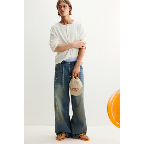 фото Джинсы широкие befree casual, размер 30/176 jean, голубой индиго