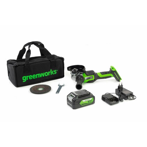 Аккумуляторная угловая шлифмашина Greenworks GD24AGK4 с АКБ 4Ач и ЗУ 14990₽