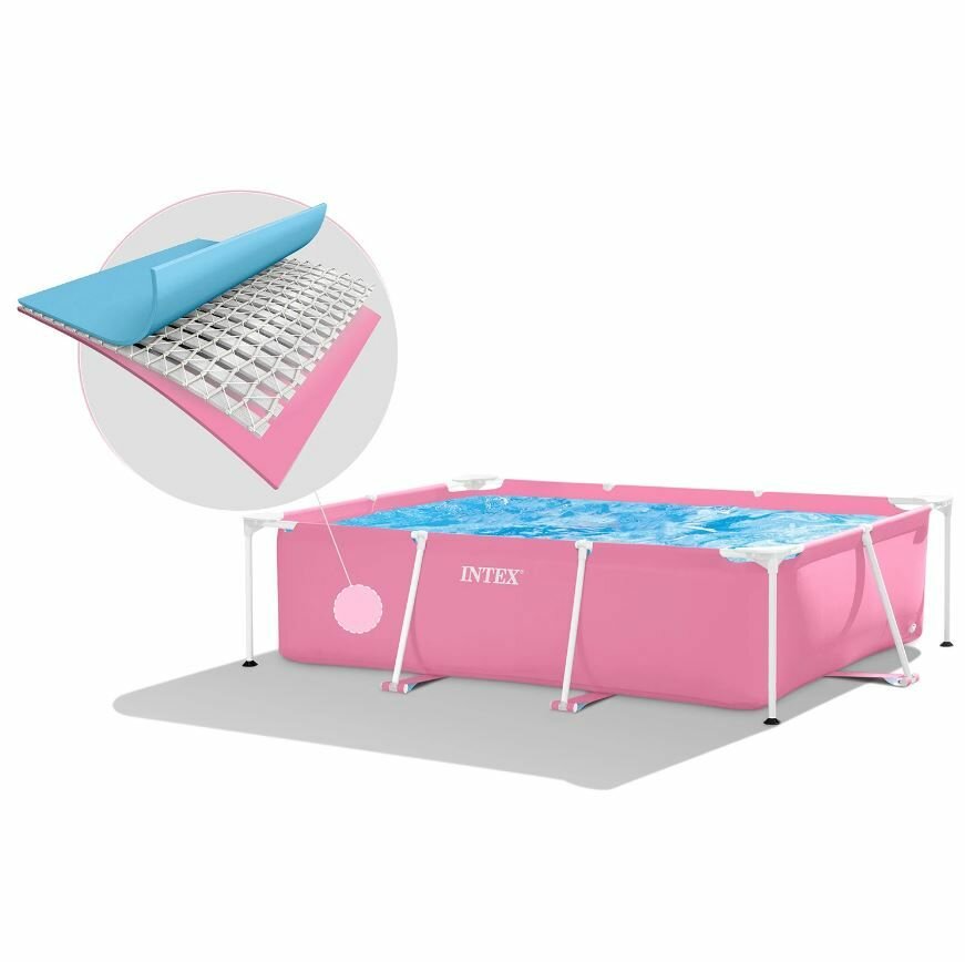 Каркасный бассейн Pink Metal Frame 220х150х60см Intex 28266