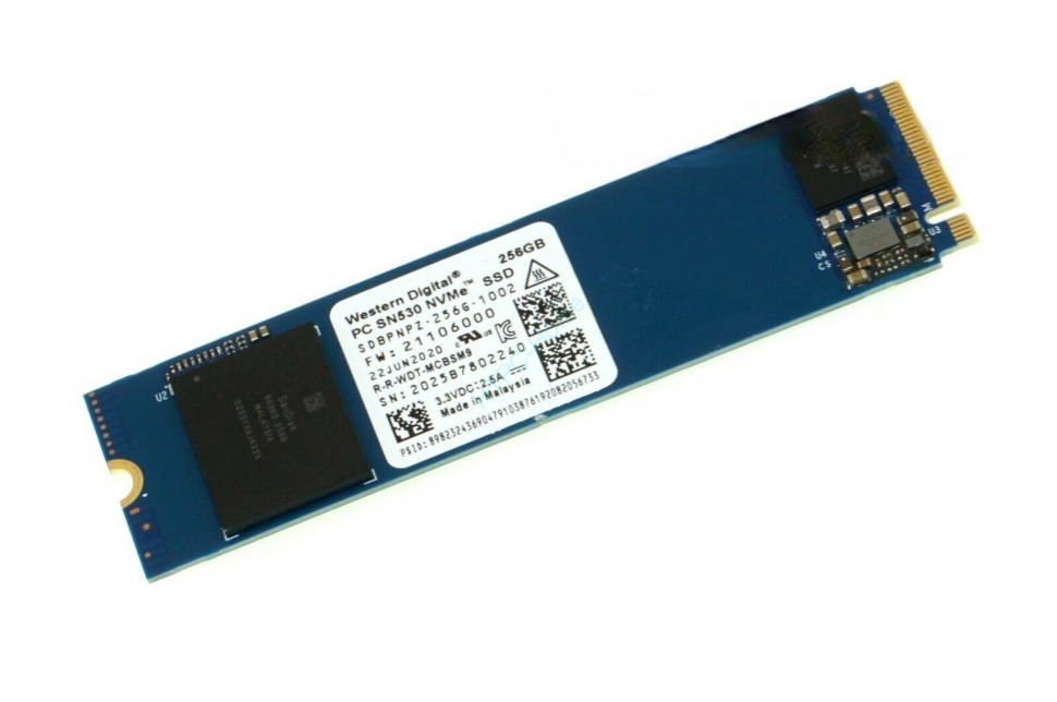 Твердотельный накопитель Western Digital PC SN530 256GB M.2 2280 PCIe Gen3 x4 NVMe v1.4 Internal SSD