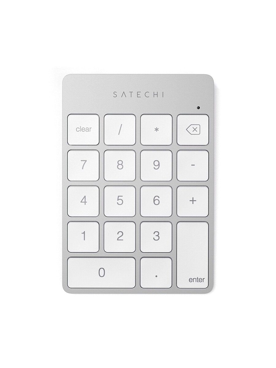 Беспроводная клавиатура Satechi Aluminum Slim Rechargeable Keypad Silver Bluetooth серебристый, 1 шт.