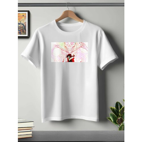 фото Футболка oneq унисекс 60-62 (4xl) размер с принтом narutomaki, белая, размер 4xl, белый