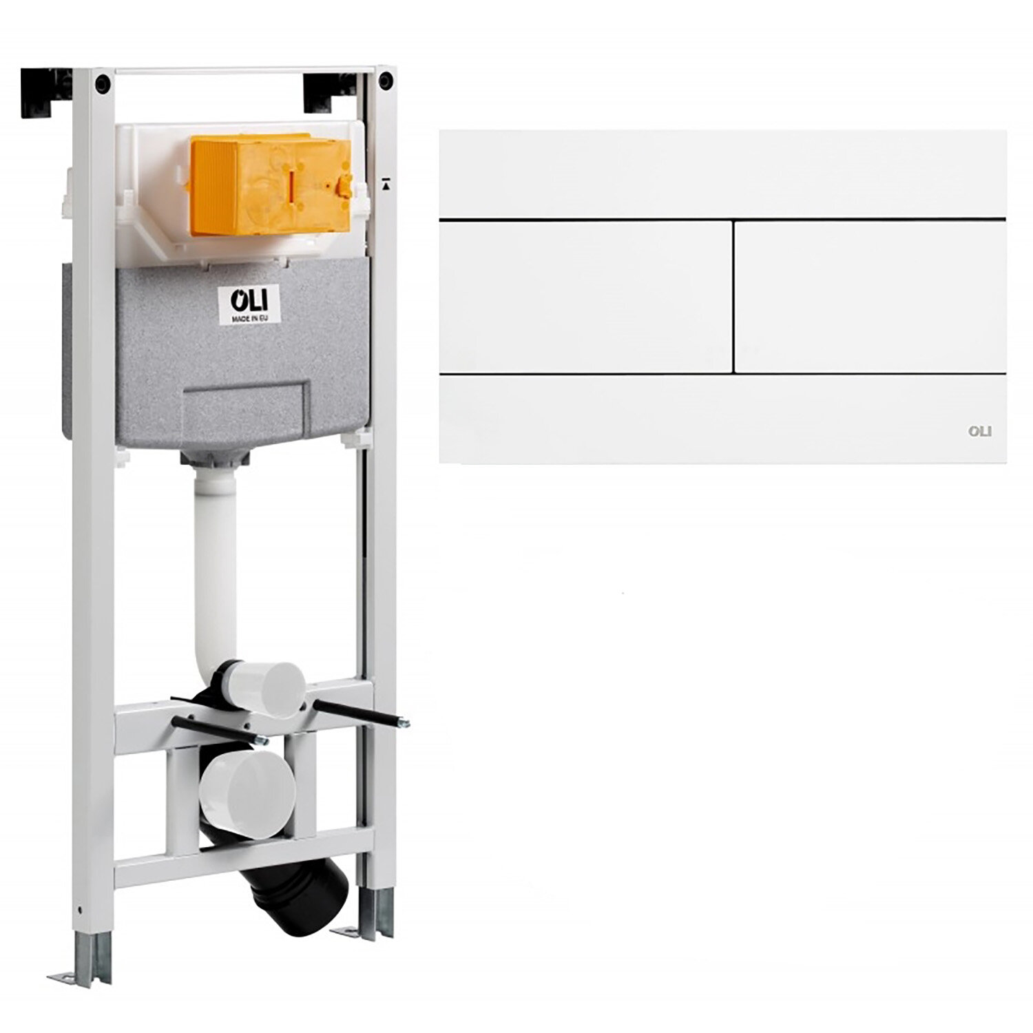 Система инсталляции Oli Sanitarblock 879236mSL01 для унитазов с белой матовой кнопкой смыва