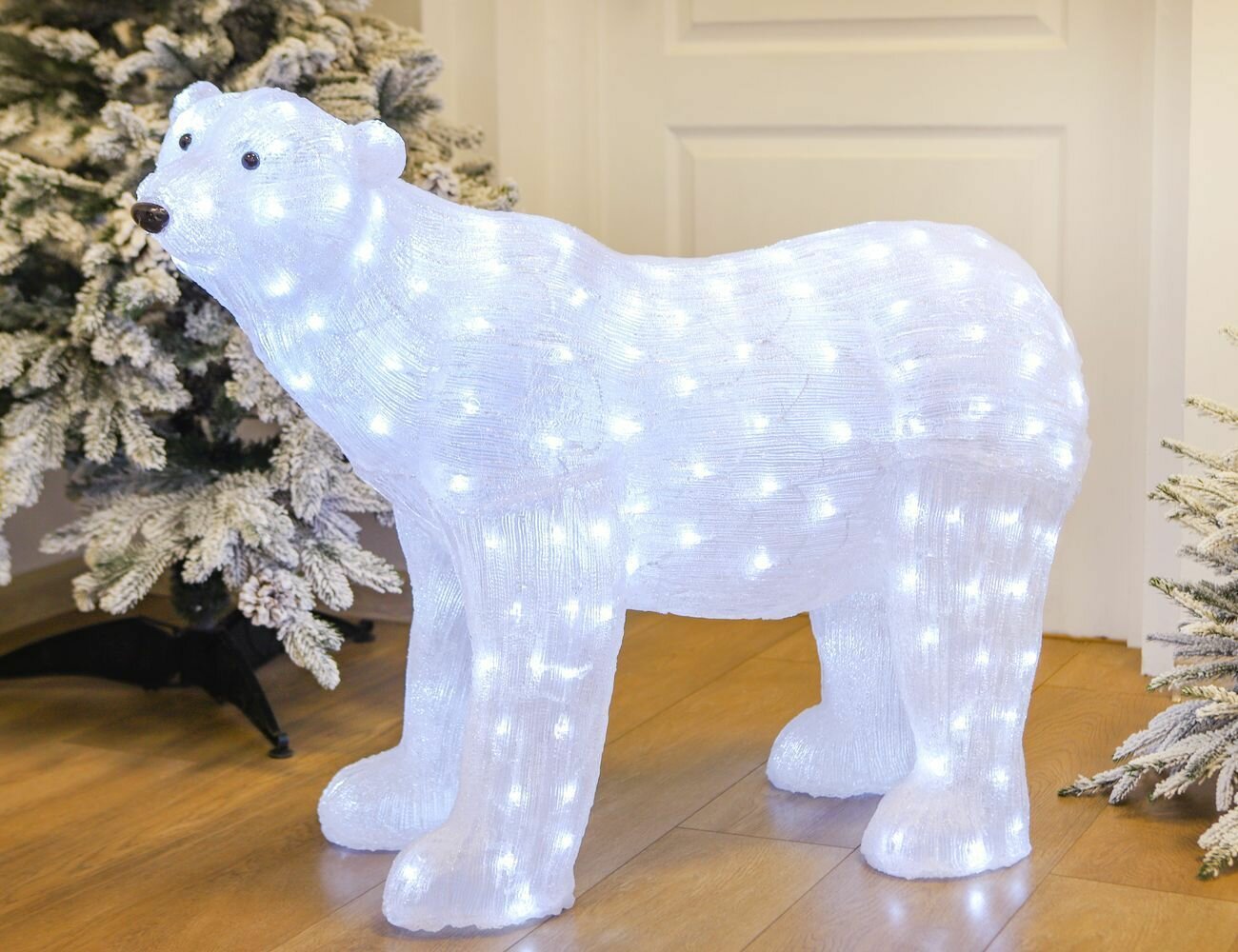 Декоративная светящаяся фигура медведь форк, акрил, 200 белых LED-огней, 100 см, уличный, Winter Deco 4060480