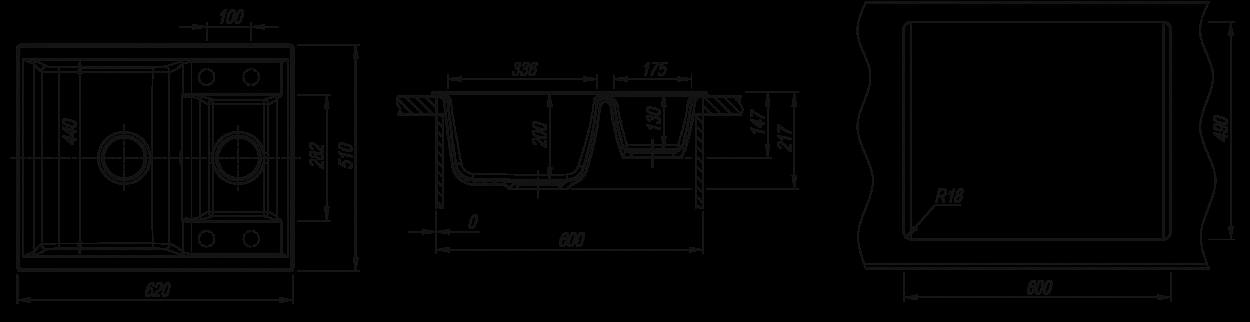 Кухонная мойка Dr.Gans Астра 620-К латте 25.065. D0620.403