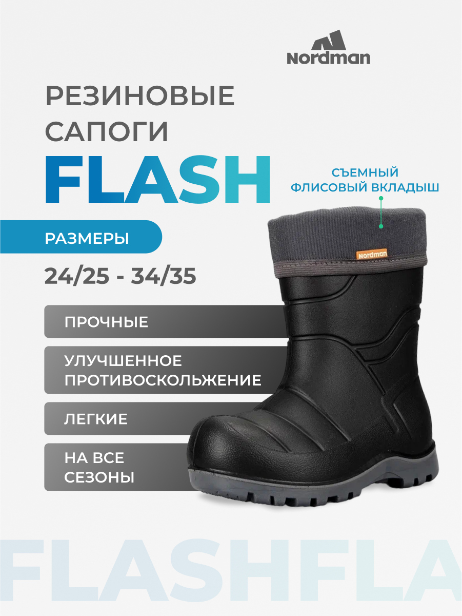 Сапоги Nordman, размер 34-35, черный