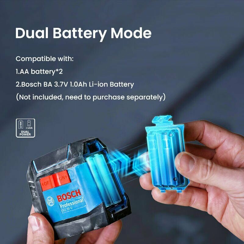 Лазерные Нивелиры Лазерный нивелир Bosch GLL50G, зеленый луч, IP55, 2 линии, 15 м, с сумкой