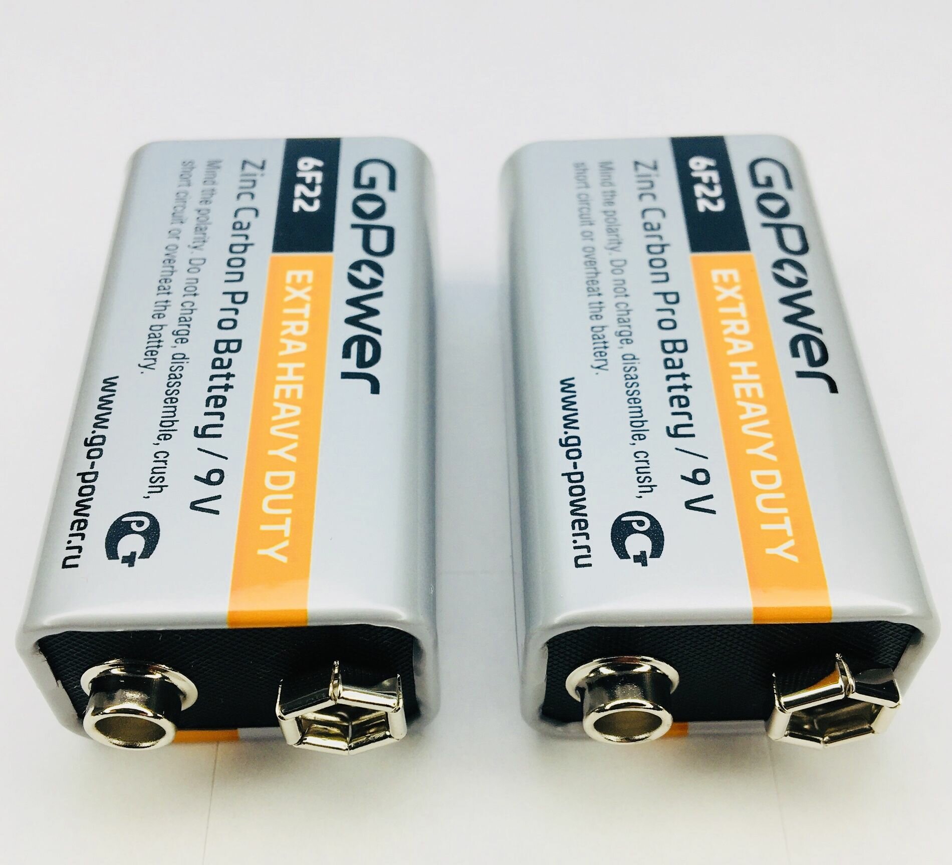 Батарейка Крона / 2 Штуки / 9V / 6F22 / 9 Вольт / GoPower — фото 1