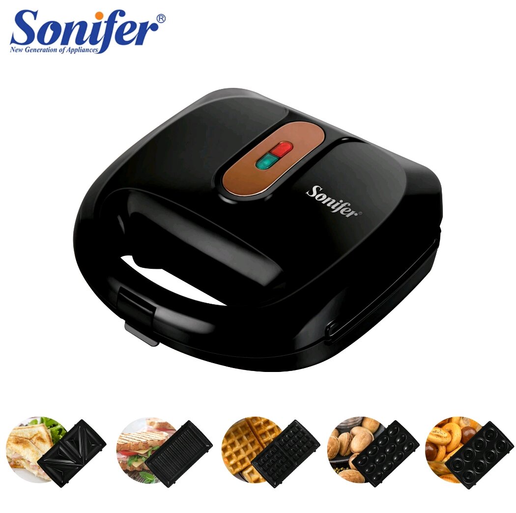 Sonifer SF‑6151 — это многофункциональный кухонный прибор «мультипекарь» / вафельница 5 в 1 от бренда Sonifer — фото 1