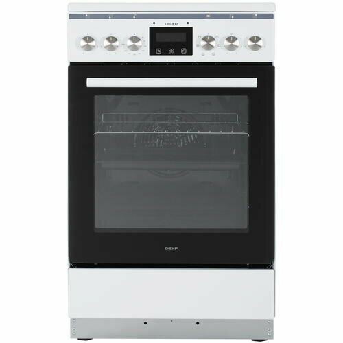 Плита электрическая DEXP 1YLO56CDW, белый, 4 конфорки, конвекция