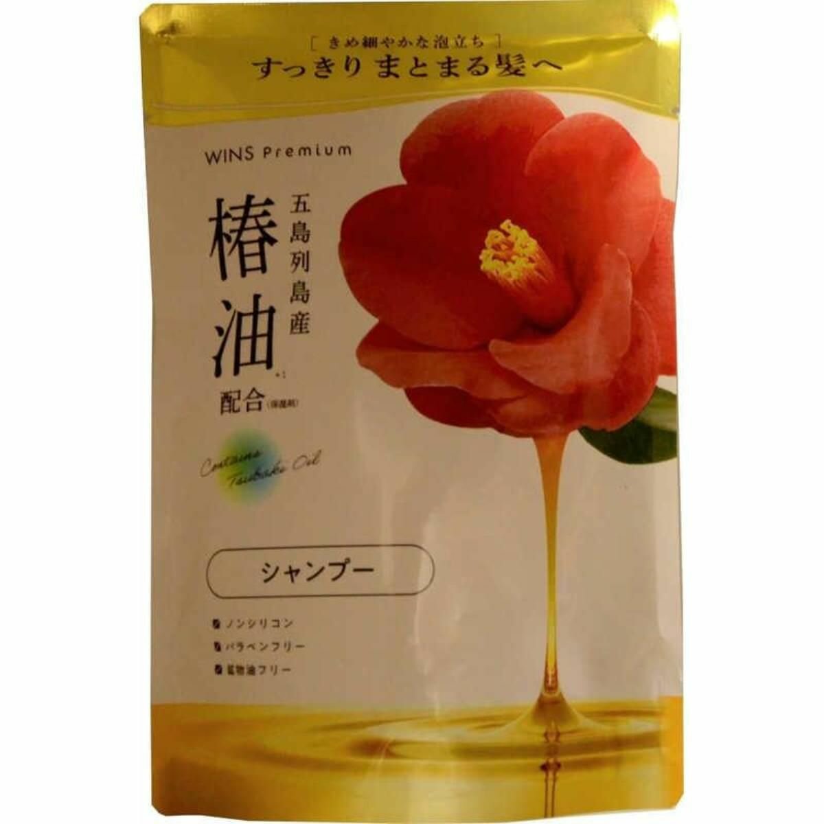 Изображение ND Восстанавливающий шампунь Wins Premium Tsubaki Oil Shampoo с маслом камелии, мягкая упаковка 370 г.