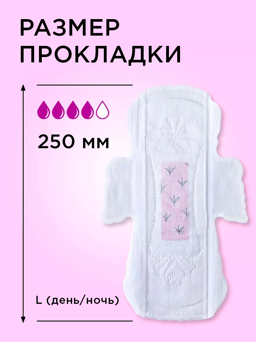 Прокладки Женские Гигиенические Корейские прокладки CORIMO, для подростков, без ароматизаторов, 100 % чистый хлопок размер L, 4 уп. х 12 шт.