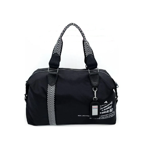 Сумка дорожная NIP, 26 л, 19х30х46 см, ручная кладь, черно-белый