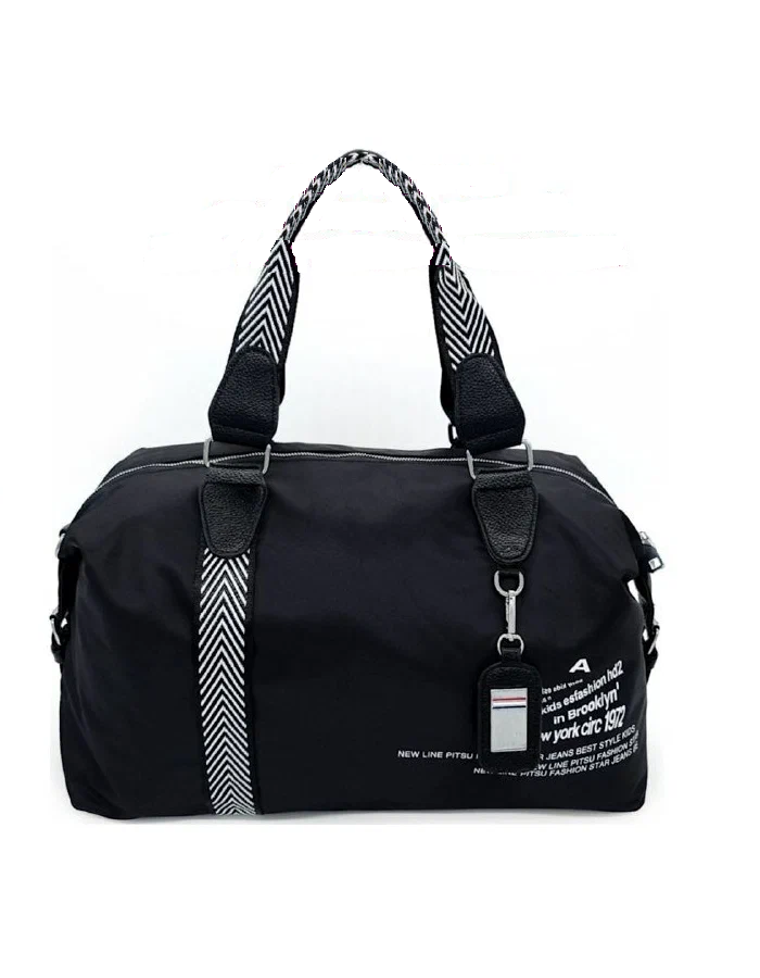 Сумка дорожная NIP, 26 л, 19х30х46 см, ручная кладь, черный/белый