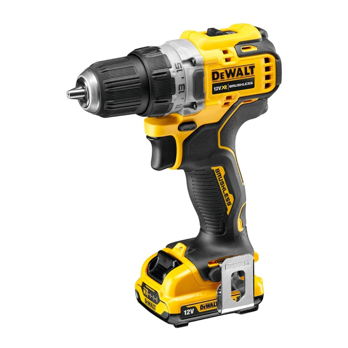 Аккумуляторная бесщёточная дрель-шуруповерт DeWalt DCD701D2-QW, 200 Вт, 1500 об/мин
