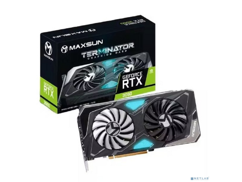 Видеокарта MAXSUN MS-GeForce RTX3060 Terminator 12Gb GDDR6, 192bit, 1320-1777Mhz, 3*DP/1*HDMI2.1, 170W Ret (6940709643716)