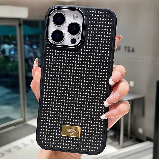 Чехол iPhone 16 Pro, Swarovski чехол, с кристаллами, женский чехол, блестящий чехол, защитный чехол , премиум чехол, для