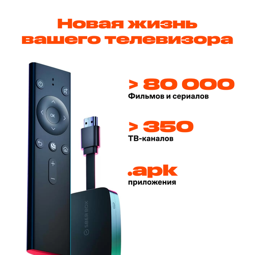 Цифровая смарт ТВ-приставка SberBox Медиаплеер для телевизора с WiFi HDMI голосовым управлением музыкой Smart tv тв-приставка сбер box Телевизионная медиаприставка 4990₽