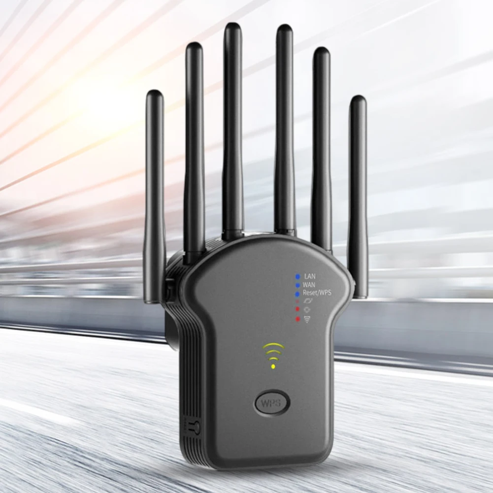 Беспроводной Wi-Fi ретранслятор 1200 Мбит/с, мощный беспроводной усилитель (расширитель) сигнала 5G, повторитель, черный