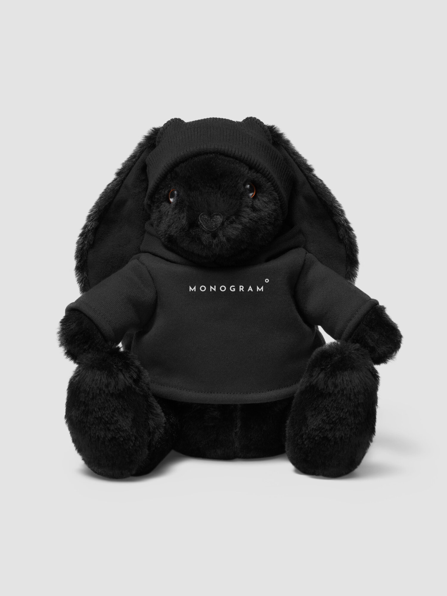 Кролик плюшевый Monogram 1601  черный в подарочной упаковке тубусе