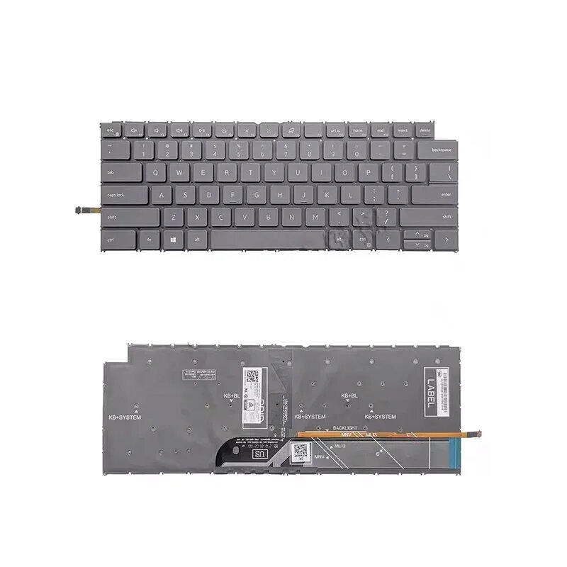 Клавиатура США для Dell Inspiron 14 7420 7430 7415 7425 2-в-1 14 plus 16 5620 7620 P171G001, light gray