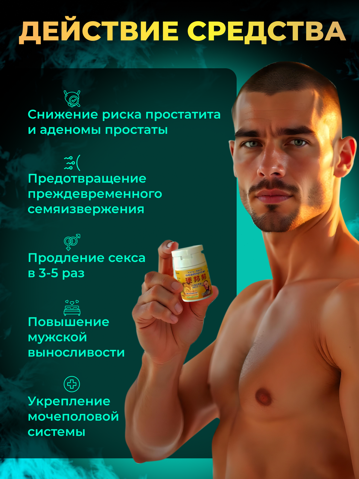 Изображение Виагра для мужчин возбудитель быстродействующий таблетки. Средство для потенции эрекции продления секса для двоих