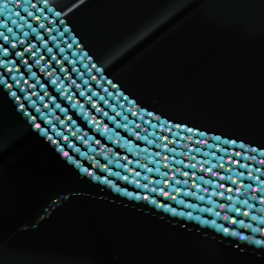 Бусины бирюзовые 3 мм, Color 1, 10 шт